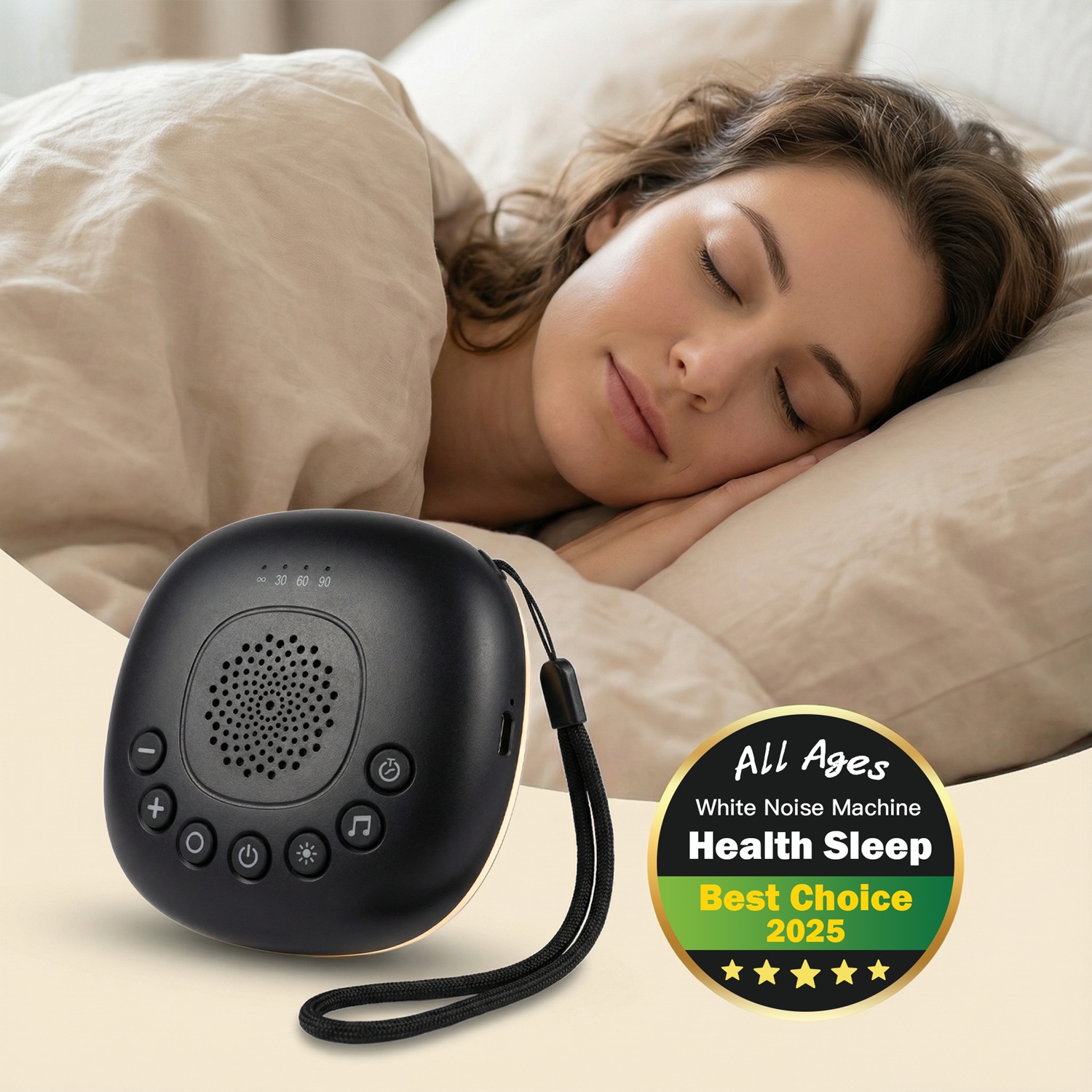 White Noise Machine Sleep - Portable White Noise Machine 20 Sounds