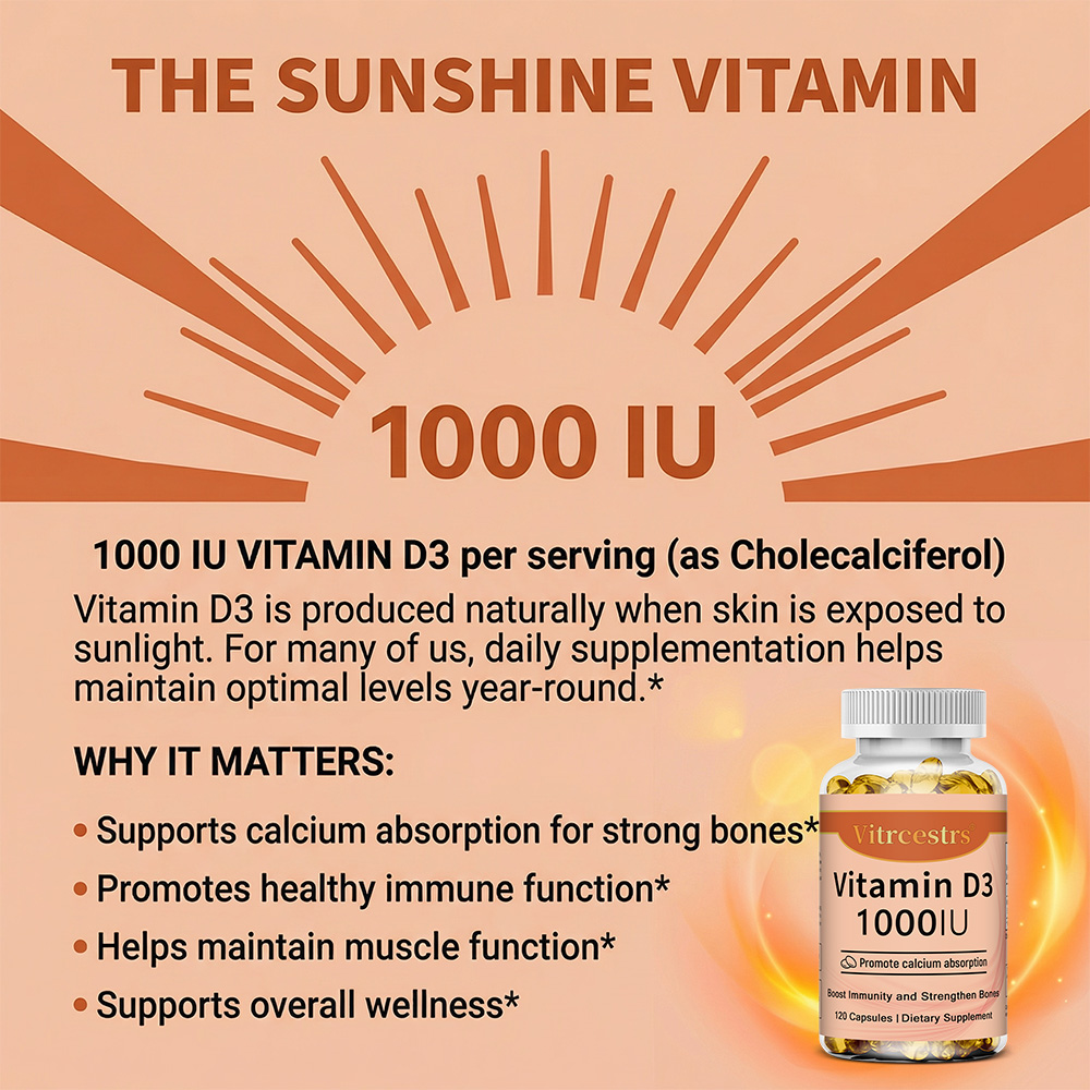 Vitamin D3 1000 IU Capsules, S - Health Wellness Usa recension och pris