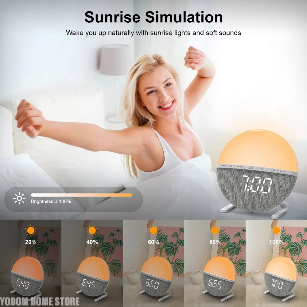 Sunrise Alarm Clock Wake Up Li - White Noise Machine Sleep recension och pris