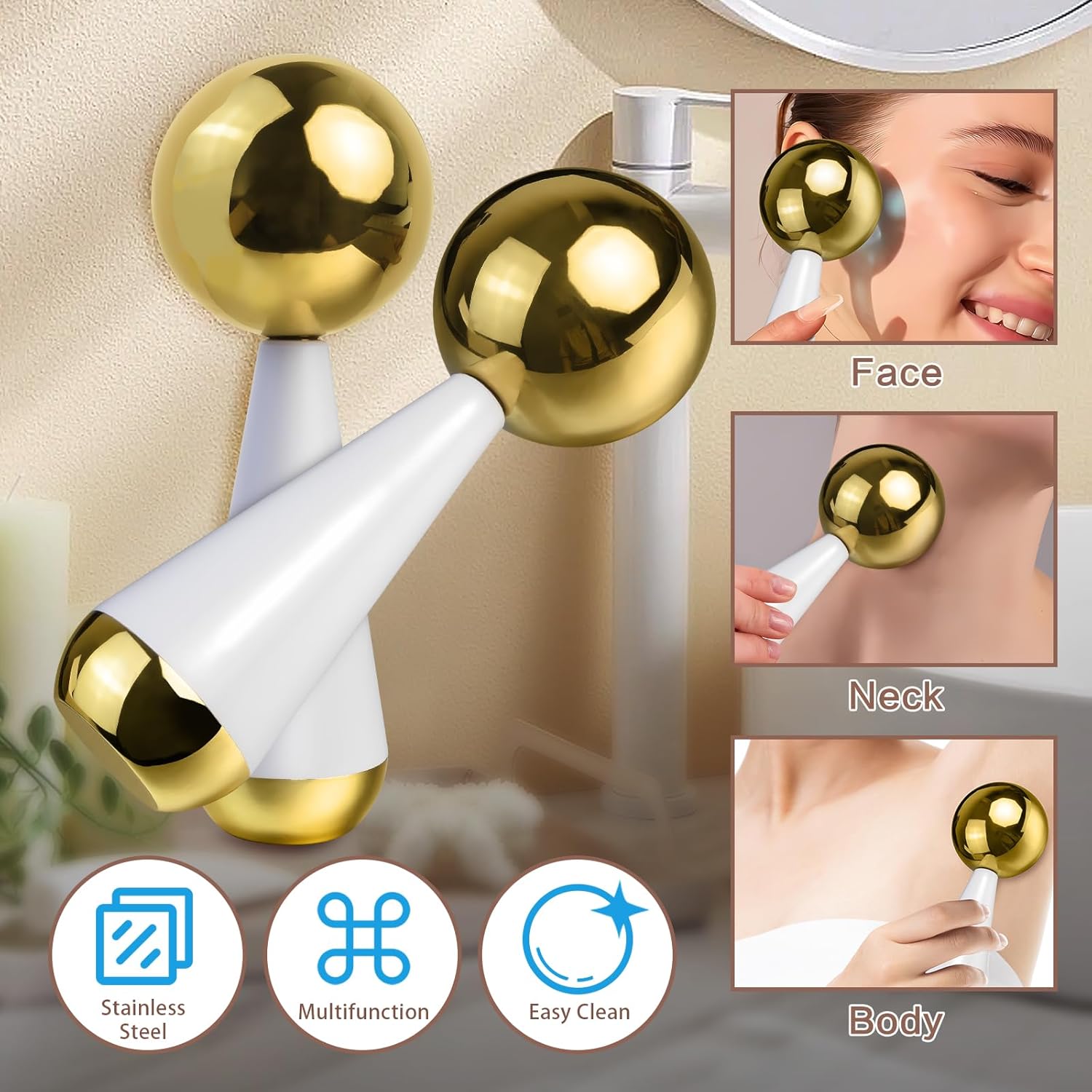 Ice Globes for Face Eyes Steel - Ice Roller Face Cold recension och pris