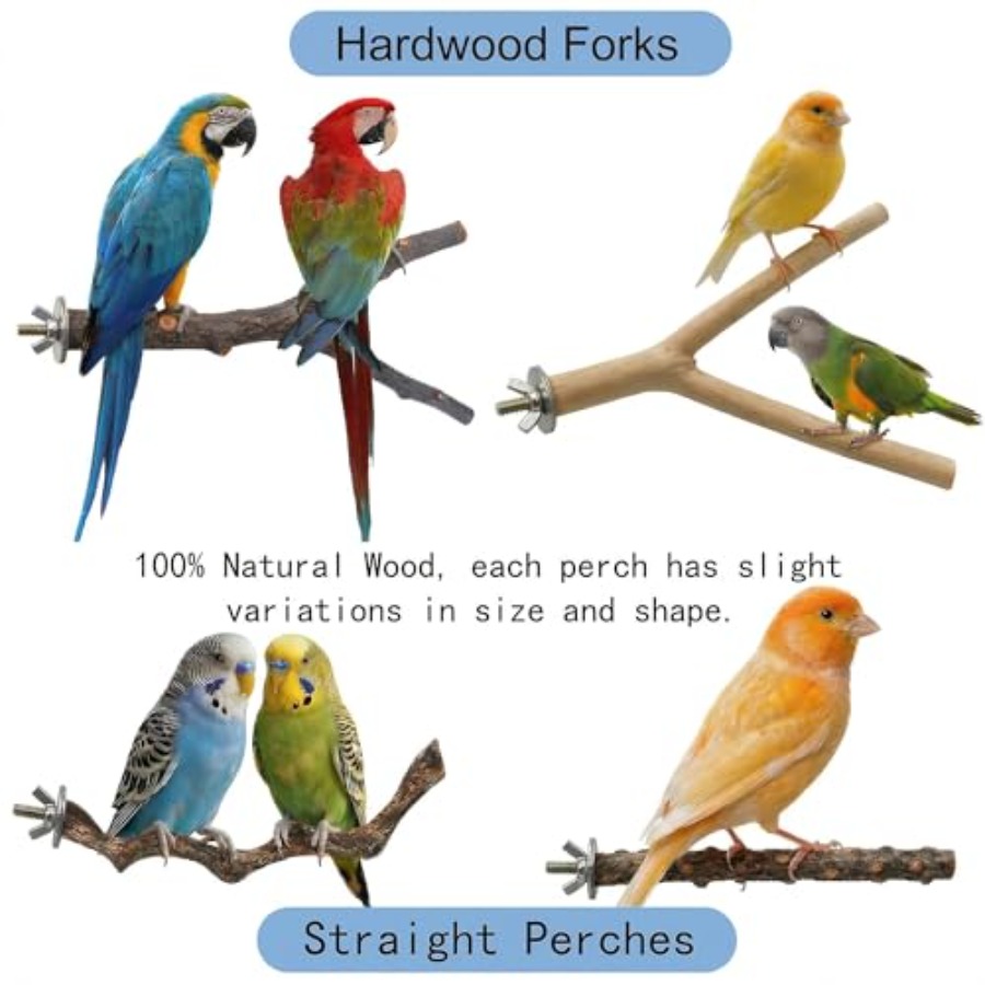 8PCS natural wood bird perches - Health & Wellness Focus recension och pris