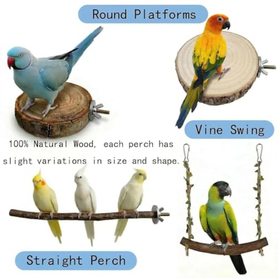 8PCS natural wood bird perches - Health & Wellness Focus recension och pris
