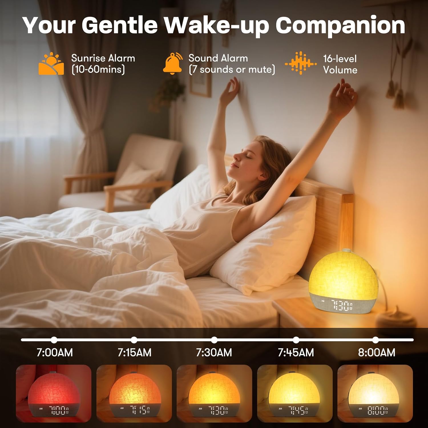 Wake Up Light Sunrise Alarm Cl - White Noise Machine Sleep recension och pris